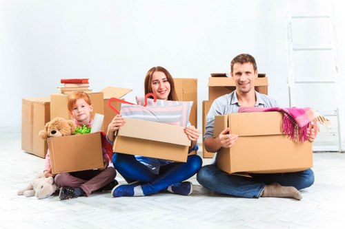 Loading furniture into a removal truck for a local move