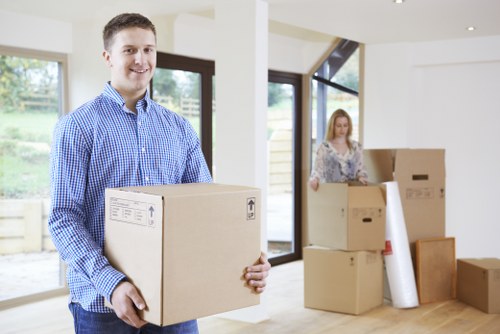 Packing office equipment for a Kingston upon Thames move